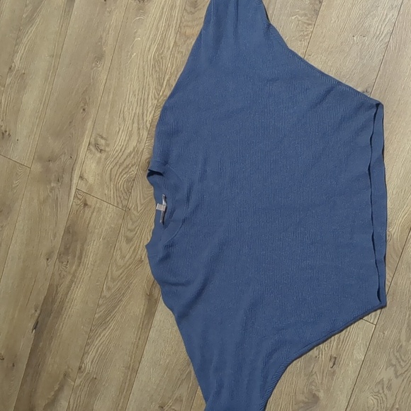 Philosophy Cropped Ribbed Sweater Sleeve Zipper blue-grey size Small - Picture 2 of 6